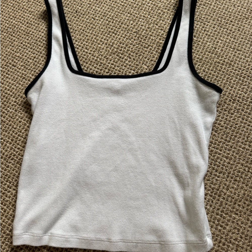 Abercrombie & Fitch navy and white tank